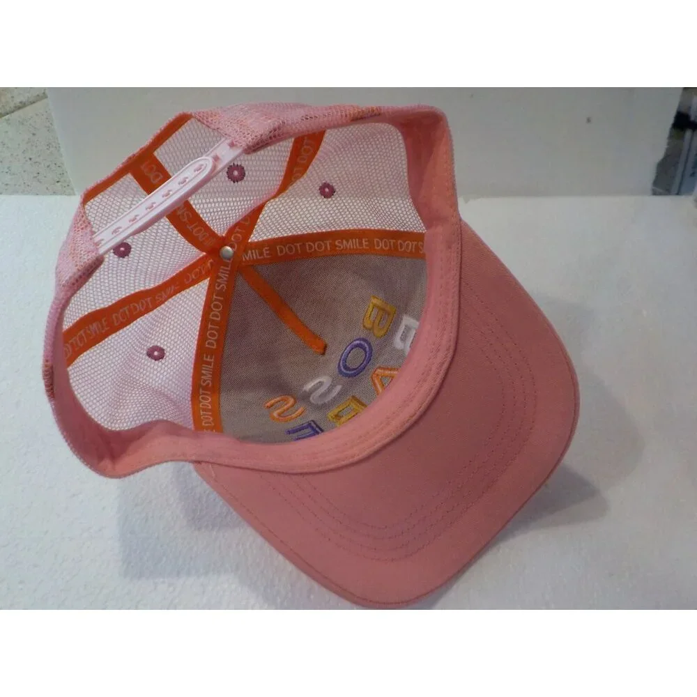 BOSS BABE Snapback Thick Embroidered Dot Dot Smile Pink Trucker Hat Ball Cap
